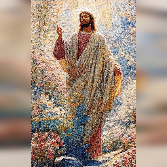 Nickscacchetti Jaquard Tapestry Jesus/ Blessed Mother Mary Hoodie Adult Med NWOT - Picture 5 of 16